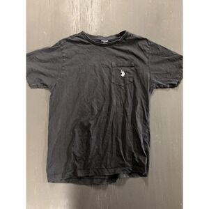 U.S. Polo Assn. Mens‎ Solid Crew Neck Short Sleeve Pocket T-Shirt Black Size S